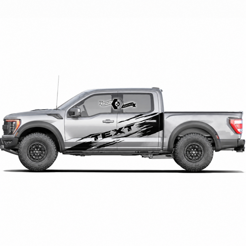 Aangepaste Tekst Versleten Deuren Wrap Logo Zij Graphics Decal Sticker Paar voor Musclecar truck power truck 2020-2023