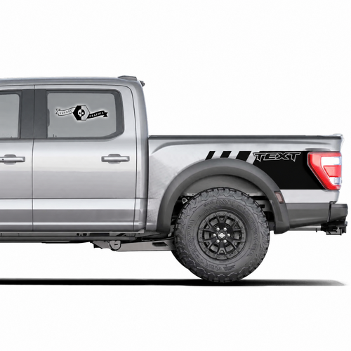 Aangepaste tekst moderne logo zijbed graphics decal sticker set voor musclecar vrachtwagen power truck 2020-2022