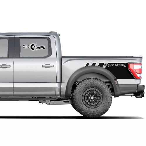 Paar Ford F150 Raptor 2020-2022 Modern logo zijbed graphics decal sticker
