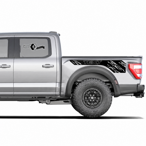 Aangepaste Tekst Versleten Logo Zijbed Grafische Decal Sticker Paar voor Musclecar truck krachttruck 2020-2022 11393