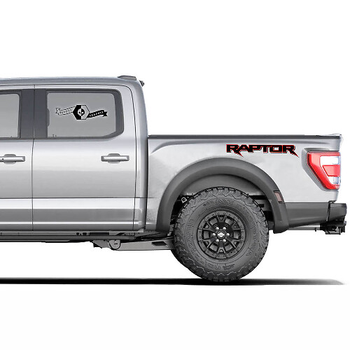 Pair Ford F150 Raptor 2020-2022 logo zijde 2 kleuren grafische sticker

