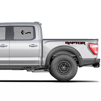 Paar Ford F150 Raptor 2020-2022 logo zijkant 2 kleuren grafische sticker sticker
