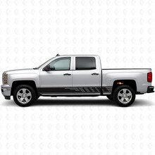 Gestreepte Slot Deur- en Rocker Paneel Vinyl Strepen voor Chevrolet Silverado 1500 K2XX 2014-2019_2