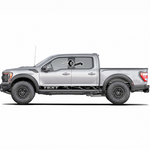 Aangepaste tekst zijskirts vinylstickers decals set van 2 voor musclecar truck power truck