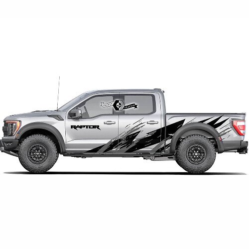 Nieuw paar Ford F150 Raptor pick-up 2 kleuren Splash WRAP decal sticker
