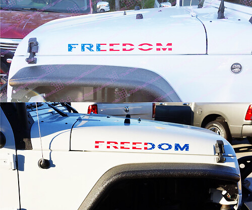 USA Vlag Stijl Vrijheid Motorkap Vinyl Stickers Set voor Jeep Wrangler