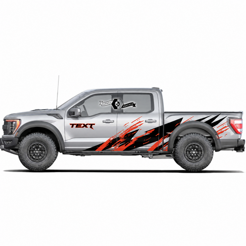 Aangepaste Tekst Splash Zijwrap Decal Sticker Set voor Musclecar truck power truck