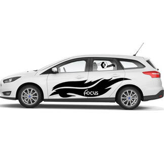 Paar Ford Focus Side Doors strepen Wrap stickers Graphic Kit
