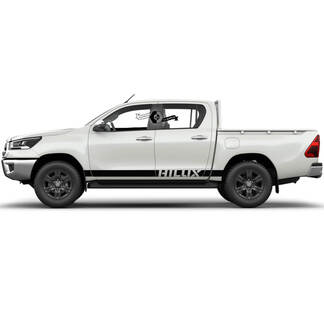 Paar Toyota Hilux Modern Rally Solid Stripe Side Rocker Panel Vinyl Stickers Decal Graphic
