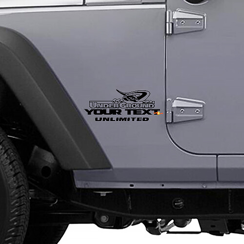 Underground Style Zij Vinyl Decal voor Jeep Wrangler Unlimited