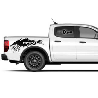Paar moderne nieuwe Ford F150 Raptor 2022 Scratch Claws logo Side Bed Graphics Decal sticker
