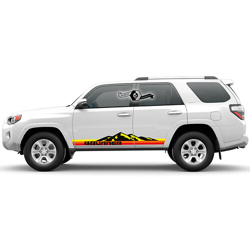 Paar 4Runner 2023 Zij deuren Old School Vinyl Mountains Streepstipstickers voor Toyota 4Runner TRD