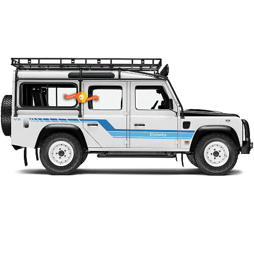Retro gebogen strepen zijkant vinyl decal sticker voor Land Rover Defender 110