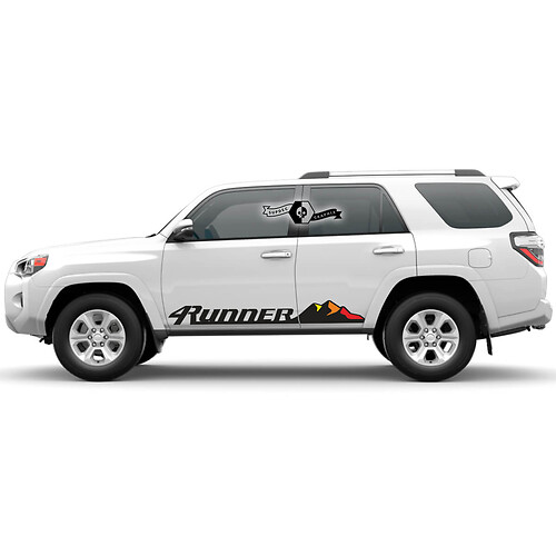 2x 4Runner 2023 Zijdeur Old School Vinyl Mountain Decals Stripe Stickers voor Toyota 4Runner TRD