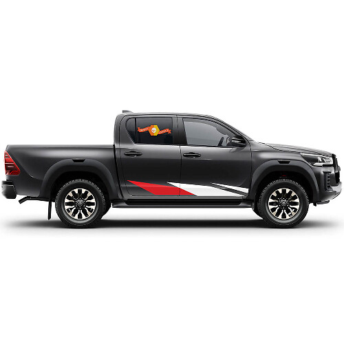 Paar Toyota Hilux 2022 Rally Deuren Streep Zijspatbord Rocker Panel Vinyl Stickers Decal Grafisch
