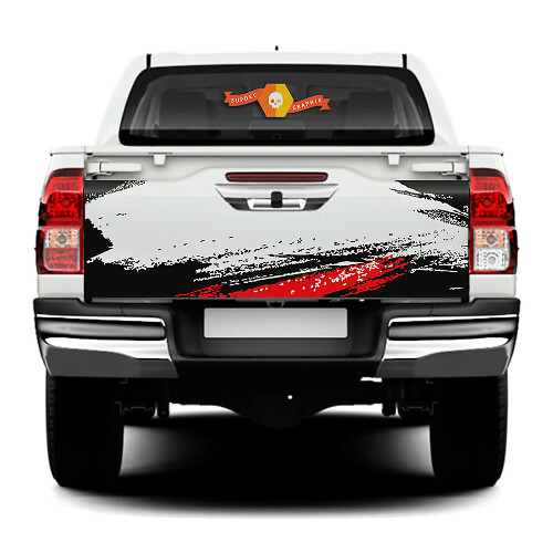 Paar Toyota Hilux 2022 Rally Deuren Distressed Side Splash Splash Invincible Achterklep Vinyl Stickers Decal Graphic
