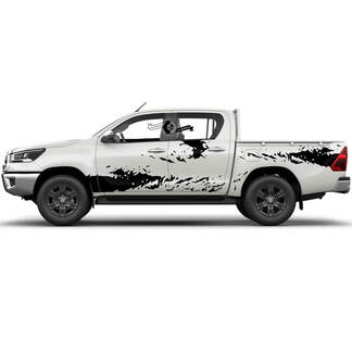 Paar Toyota Hilux 2022 Rally Doors Side Bed Splash Distressed WRAP Vinyl Stickers Decal Graphic
