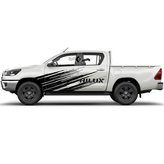 Paar Toyota Hilux 2022 Rally Doors Mud Side Splash Distressed WRAP Vinyl Stickers Decal Graphic
