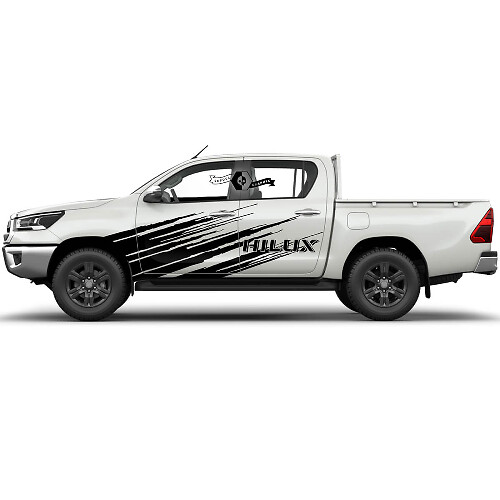 Paar Toyota Hilux 2022 Rally Deuren Modder Zijkant Splash Verweerde WRAP Vinyl Stickers Decal Grafisch
