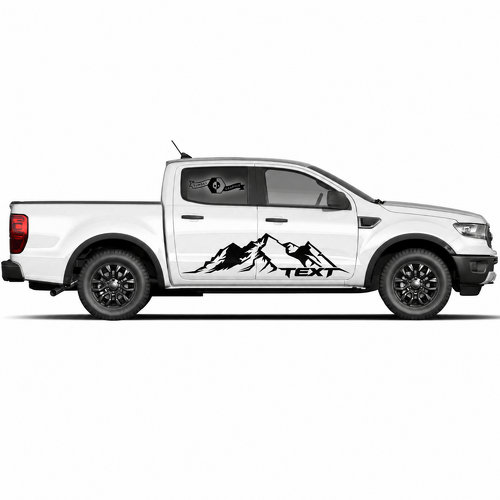 Custom Tekst Vinyl Bergen Zijdeur Graphics Decal Sticker Set voor Musclecar truck power truck 2022