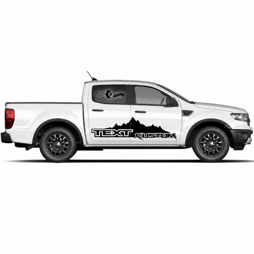 TEXT CUSTOM Mountain Deur Paar Deur Vinyl Decal Sticker voor Ford F-150 2022