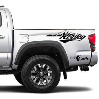 Paar Toyota Tacoma Side Bed Rocky Mountain Forest Vintage Decal Sticker Graphics
