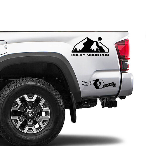 2x Toyota Tacoma Zijbed Rocky Mountain Decal Sticker Graphics
