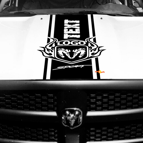 Custom Hemi Stijl Strepen Motorkap Vinyl Decal Sticker voor Dodge Ram 1500