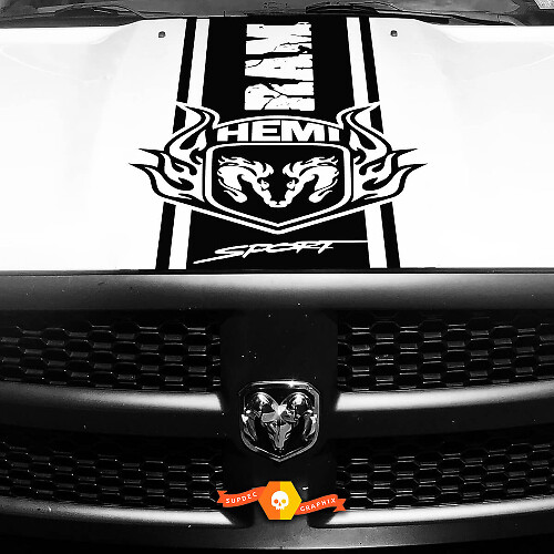 Verweerde HEMI Motorkapstreep Vinyl Sticker Vinyl Streep voor Dodge Ram