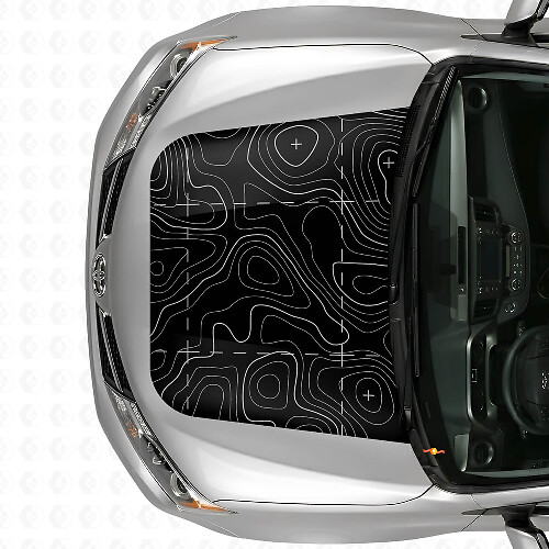 Topografische kaart motorkap vinylsticker voor Toyota RAV4 2016