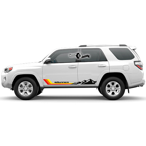 Bergen & Retro Gebogen Strepen Zijdeur Vinyl Decal Sticker voor Toyota 4Runner