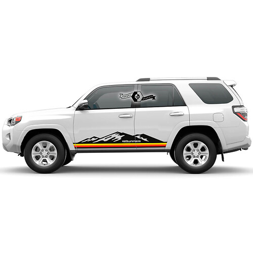 Mountains & Retro rechte strepen zijdeur vinyl decal sticker voor Toyota 4Runner