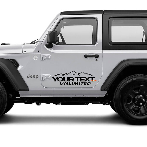 Op maat gemaakte vinylsticker set voor bergzijde voor Jeep Wrangler Unlimited