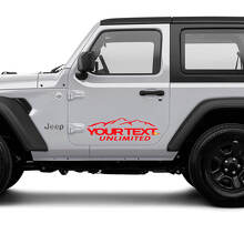 Op maat gemaakte vinylsticker set voor bergzijde voor Jeep Wrangler Unlimited_2