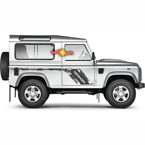 Camouflage Zijkant Vinyl Sticker Set voor Land Rover Defender 90