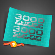 2 Toyota 3000 Turbo Intercooler vinyl stickers met decals
 2