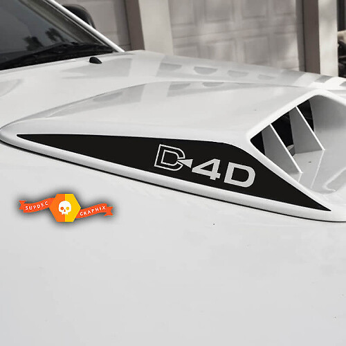 D-4D Motorkap Scoop Vinyl Stickers Set voor Toyota Hilux
