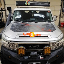 Hood Blackout Topo Pass Topografische kaart wrap voor Toyota FJ Cruiser Decal 2