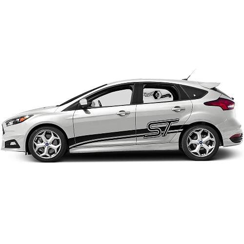 ST-stijl zijstrepen vinyl decalset voor Musclecar Focus ST