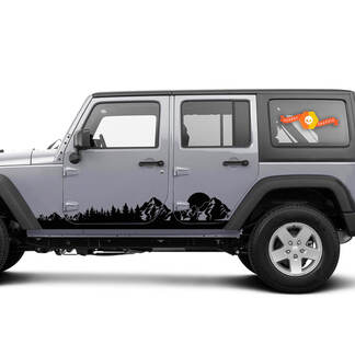 Jeep-sticker | WRANGLER JK JL Sun Gladiator Side Door Fender Window Rocker Panel Mountain Decal
