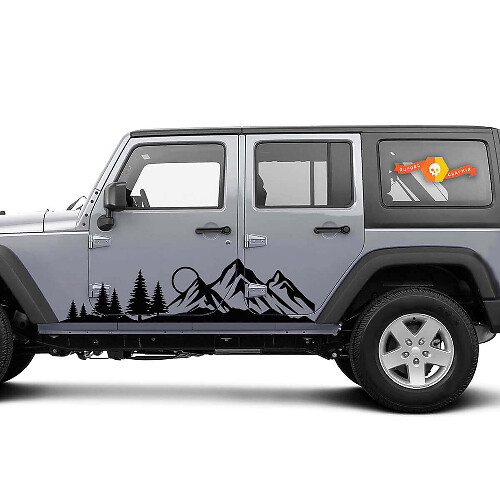 Forest Mountain Deur Vinyl Decals Kit voor Jeep Wrangler Gladiator