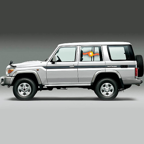 Retro zijstrepen vinyl decal set voor Toyota Land Cruiser 70-serie