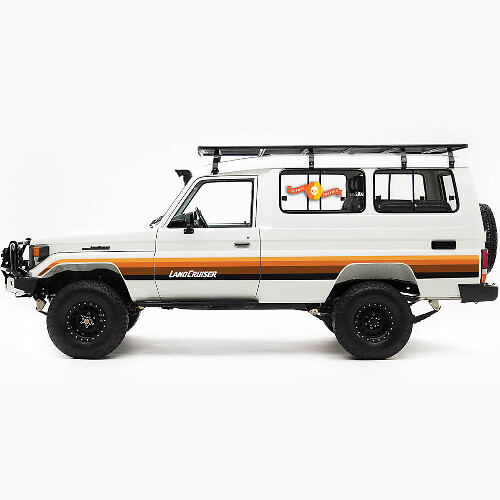Vintage stijl zijstrepen vinyl decal voor Toyota Land Cruiser Troopy 75