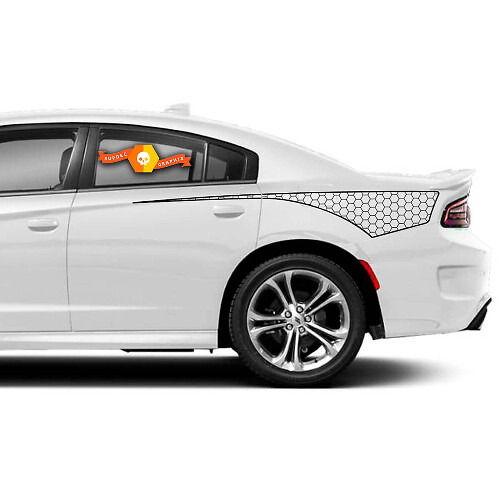 Honeycomb zijstrepen vinyl decal kit voor Dodge Charger