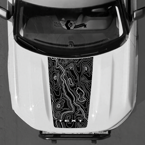 Aangepaste Tekst Topografische Kaart Decals Stickers voor Musclecar paard