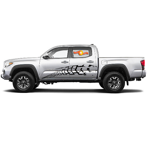 Zijvinylsticker set met bandenprofiel voor Toyota Tacoma 2015-2021