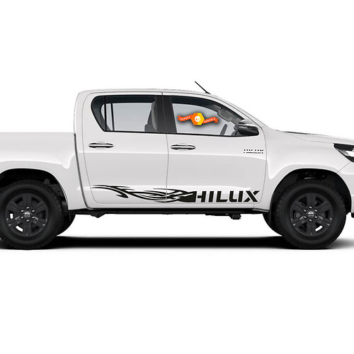 Merklettering Tribal Style Zijdeur Vinyl Decal Sticker voor Toyota Hilux 2016-2021