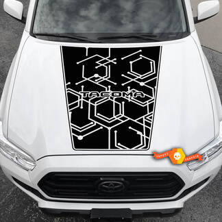 Moderne 2016 - 2021 Toyota Tacoma Hood Honeycomb Vinyl Decal Sticker Graphic Kit - Geen primeur!
