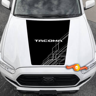 Moderne 2016 - 2021 Toyota Tacoma Hood abstracte lijnen vinyl sticker sticker grafische kit - geen primeur!
