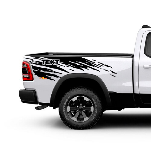 TEXT Rear Bed Mud Streak Pair Laadbakzijde Vinylsticker voor Dodge Ram 1500